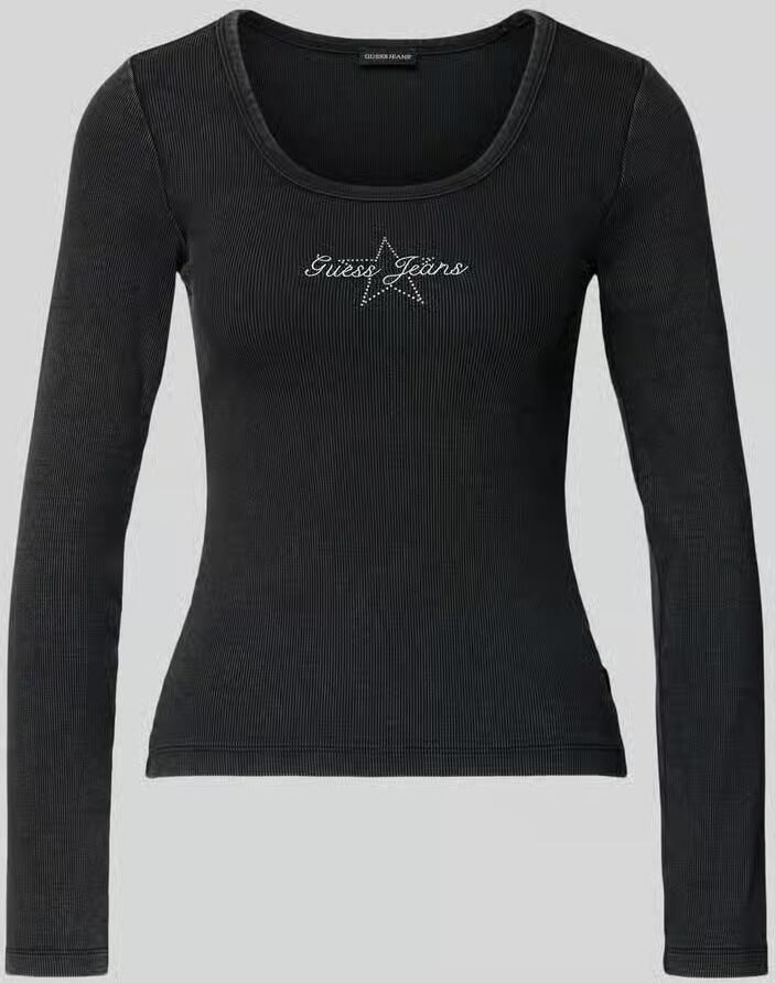 Guess Jeans Shirt met lange mouwen en labeldetail