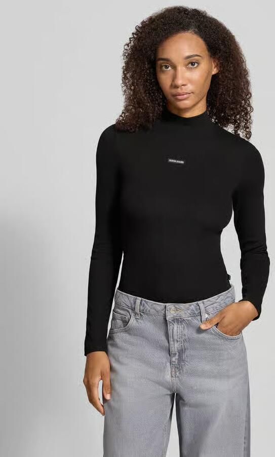 GUESS Jeans slim fit longsleeve van katoenmix met logopatch - Foto 2