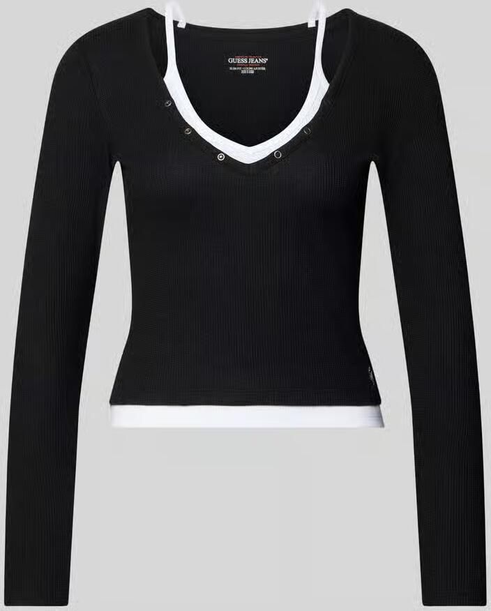 Guess Jeans Slim fit shirt met lange mouwen en structuurmotief