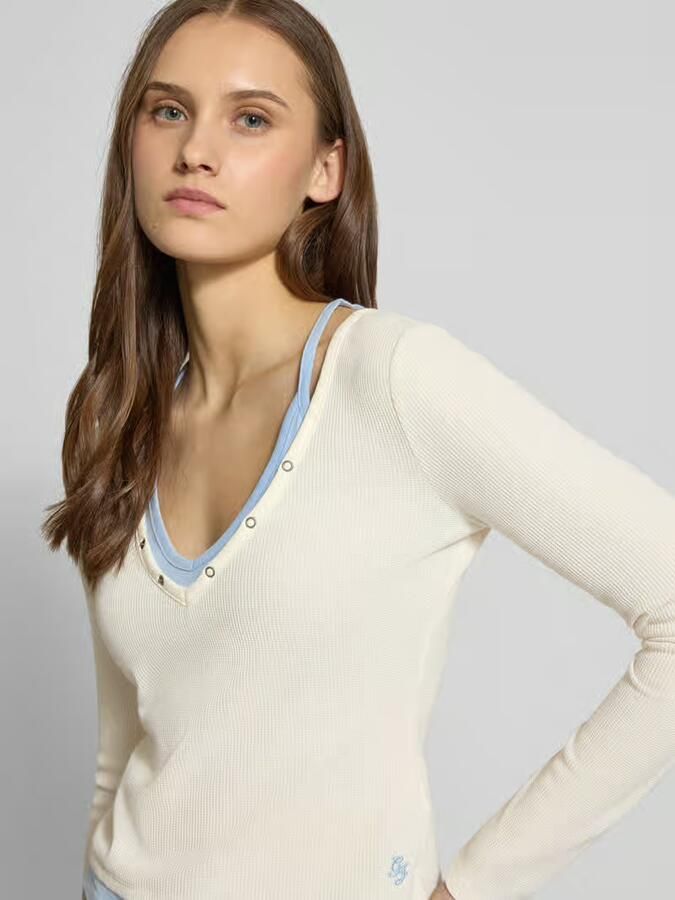 Guess Jeans Slim fit shirt met lange mouwen en structuurmotief - Foto 2