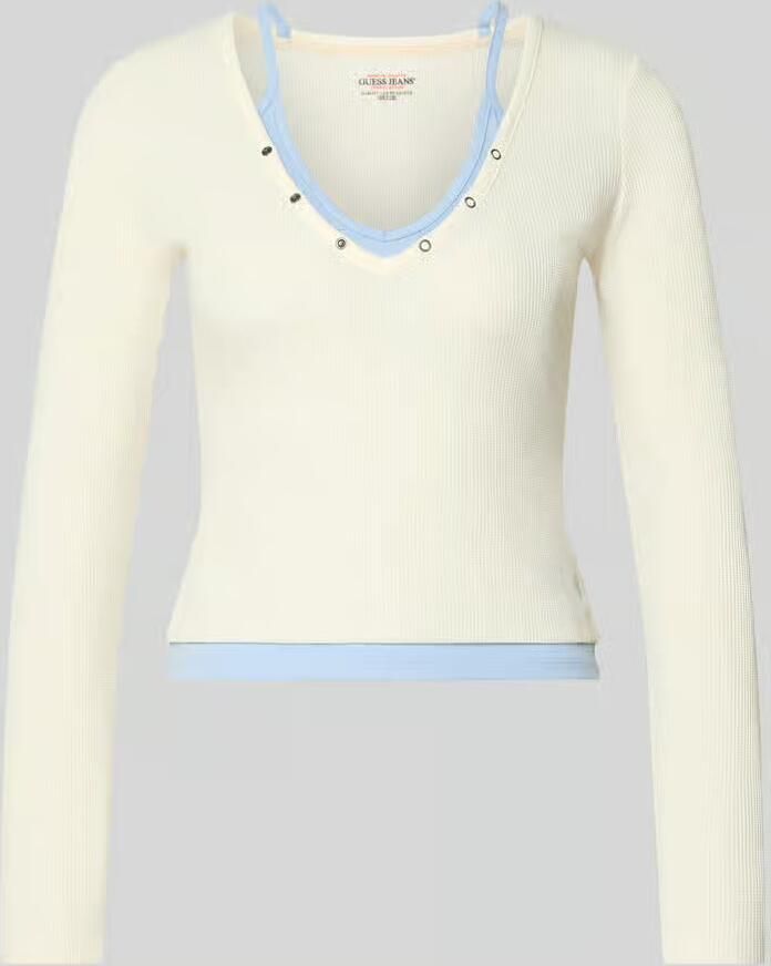 Guess Jeans Slim fit shirt met lange mouwen en structuurmotief