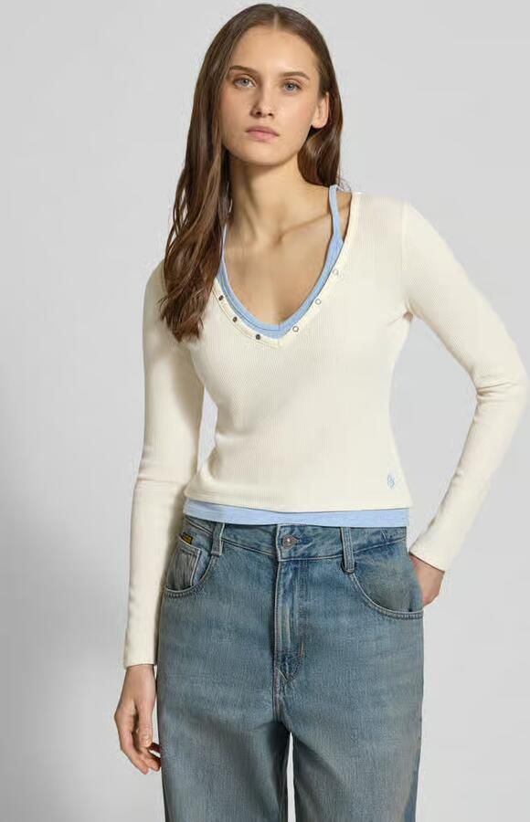 GUESS Jeans Slim fit Shirt met lange mouwen met Structuurpatroon - Foto 4