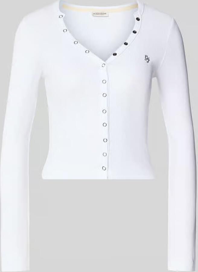 GUESS Jeans Slim fit shirt met lange mouwen van katoenmix