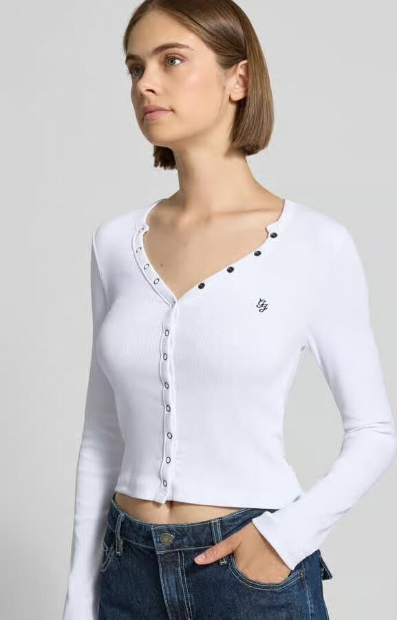GUESS Jeans Slim fit shirt met lange mouwen van katoenmix - Foto 2