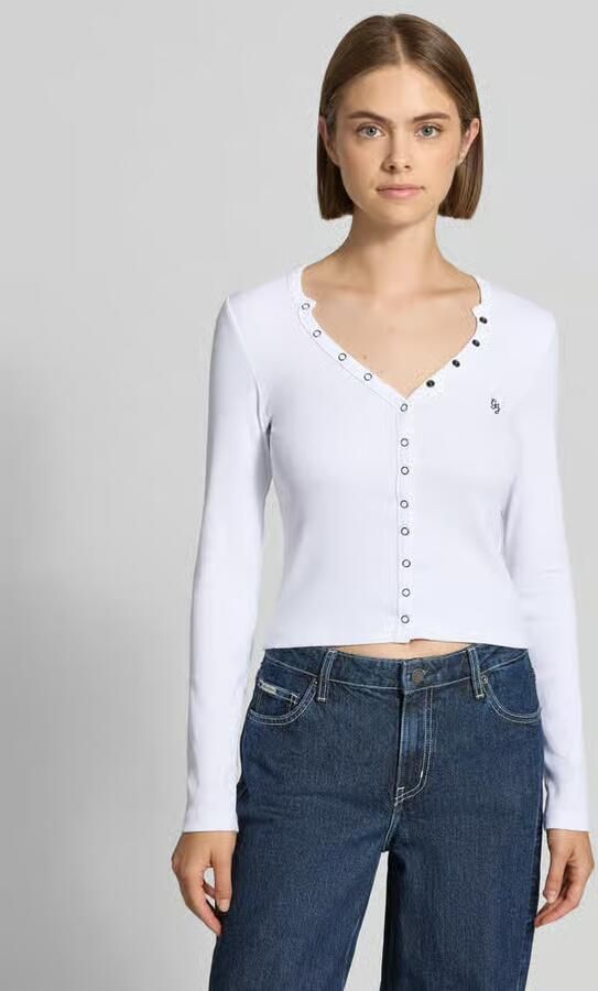 GUESS Jeans Slim fit shirt met lange mouwen van katoenmix - Foto 2