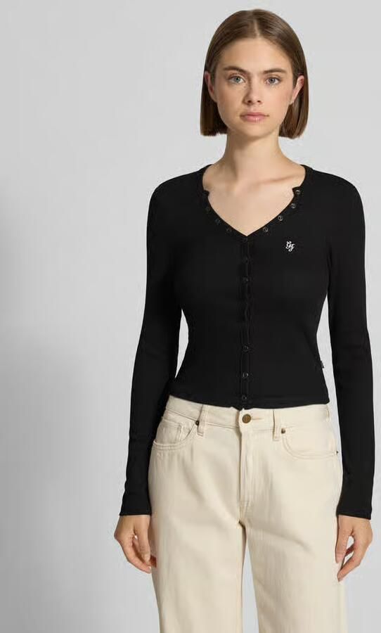 GUESS Jeans Slim fit shirt met lange mouwen van katoenmix - Foto 3