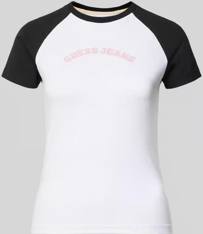 GUESS Jeans slim fit T-shirt met ronde hals en logo - Foto 2