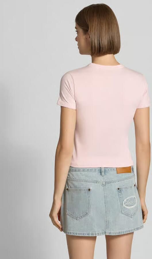 GUESS Jeans Slim Fit t-shirt met strass-steentjes model 'Heart Baby' - Foto 2
