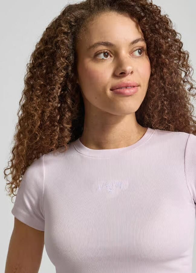 GUESS Jeans T-shirt in riblook met logo