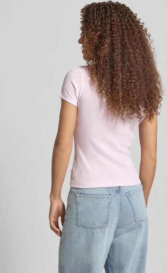 GUESS Jeans T-shirt in riblook met logo