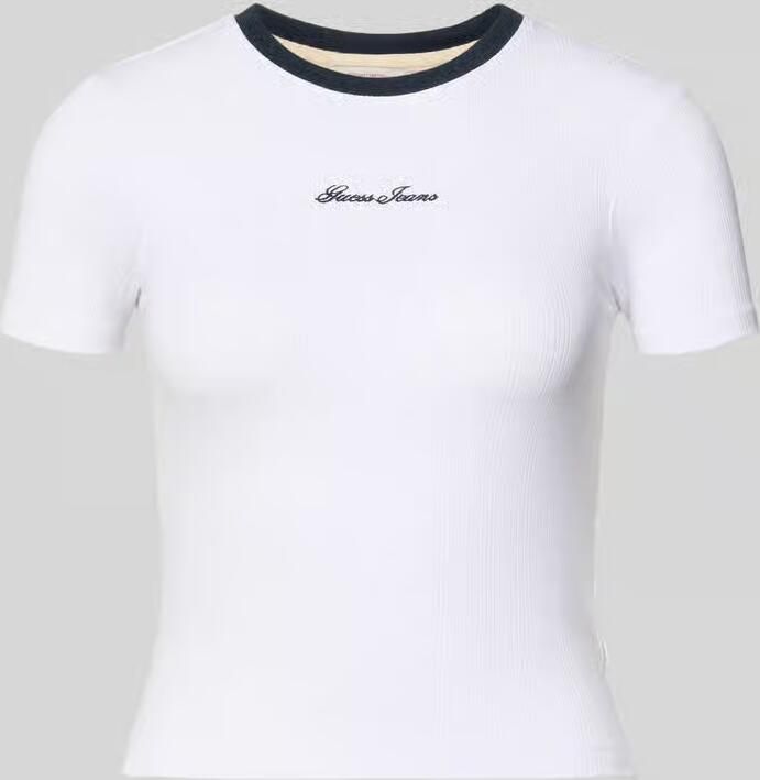 GUESS Jeans T-shirt met ronde hals en labelstitching - Foto 2