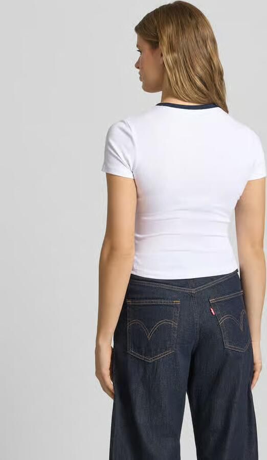 GUESS Jeans T-shirt met ronde hals en labelstitching - Foto 3