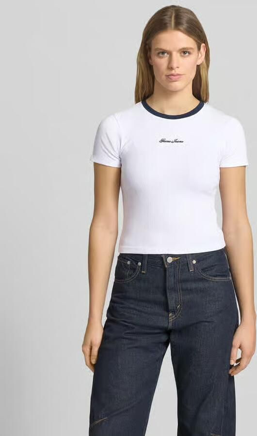 GUESS Jeans T-shirt met ronde hals en labelstitching - Foto 2