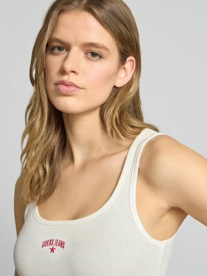 GUESS Jeans Tanktop in riblook met labelstitching