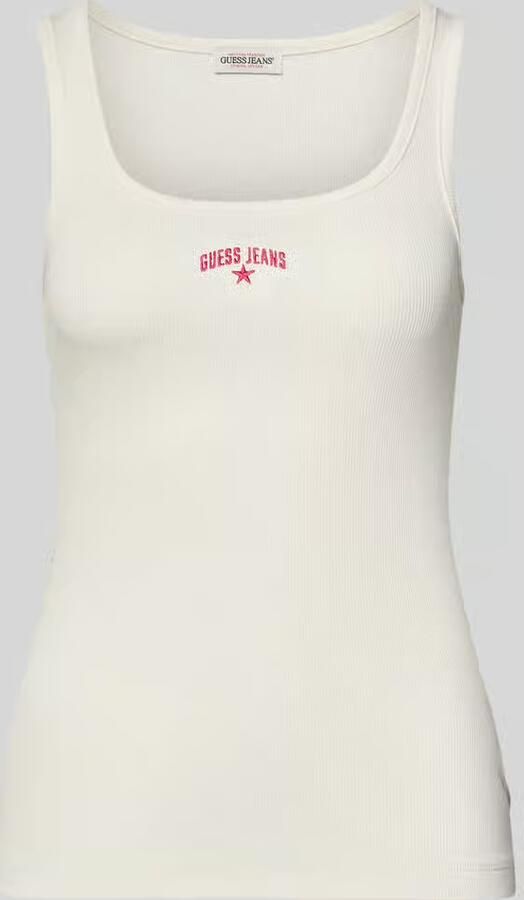 GUESS Jeans Tanktop in riblook met labelstitching - Foto 2
