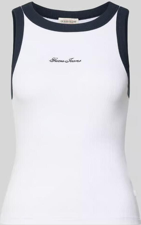 GUESS Jeans Tanktop in riblook met labelstitching - Foto 2
