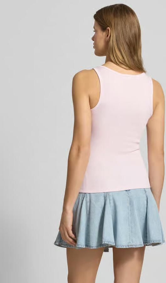 GUESS Jeans Tanktop in riblook met labelstitching - Foto 3