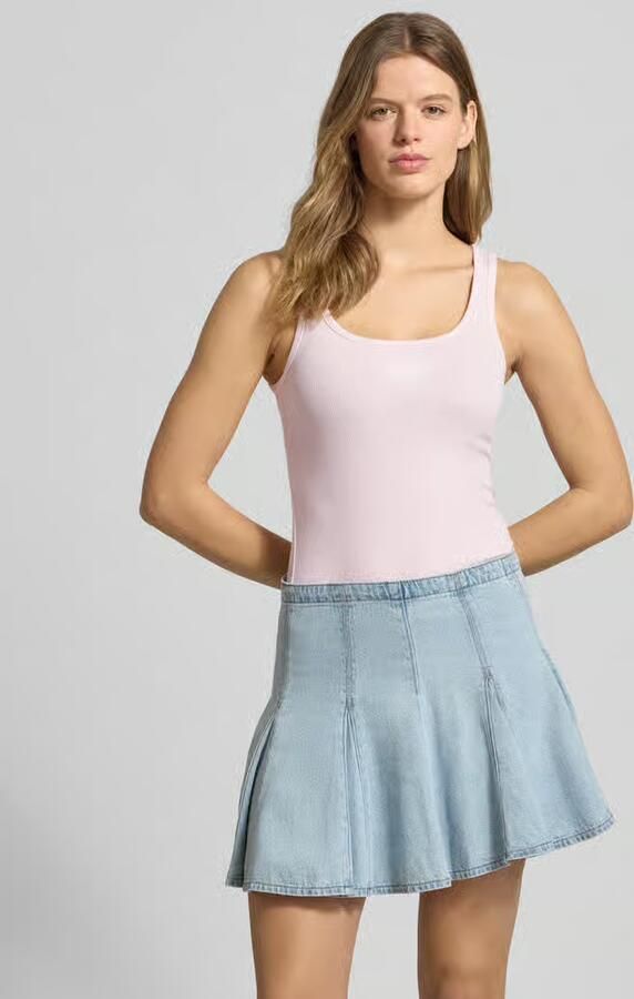 GUESS Jeans Tanktop in riblook met labelstitching - Foto 2