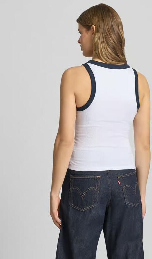 GUESS Jeans Tanktop in riblook met labelstitching - Foto 4