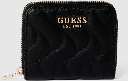 Guess Elegante Zwarte Portemonnee met Ritssluiting Black Dames