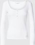 Guess Stretch Cotelé Top Lange Mouwen Knoopsluiting White Dames - Thumbnail 1