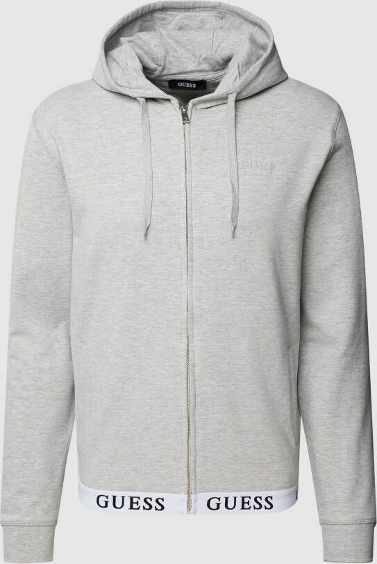 Guess Ritshoodie Logo Geborduurd Gray Heren