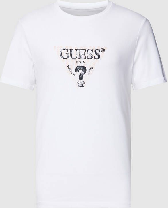 Guess T-shirt met labelprint model 'GEO TRIANGLE'