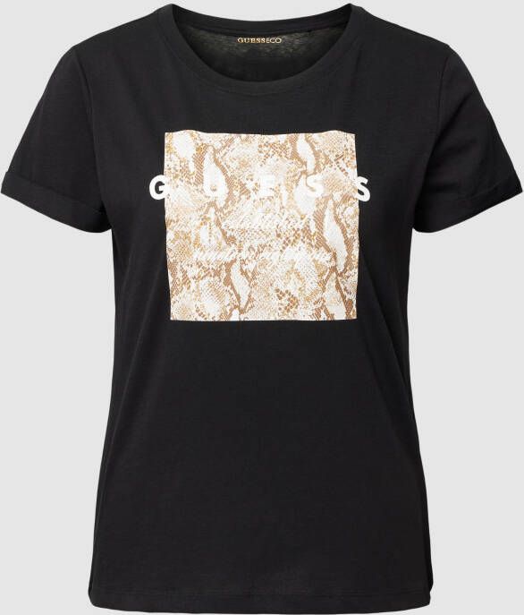 Guess Python Tee Herfst Winter Collectie Zwart Dames