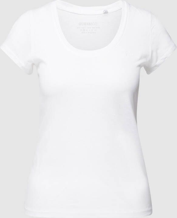 Guess Dames-T-shirt Logo Scoop Wit Dames