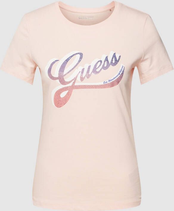 Guess Shadded Logo Tee Stijlvolle toevoeging aan je garderobe Pink Dames