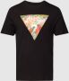 Guess Slim Logo Triangle Fantaisie T-Shirt Black Heren - Thumbnail 1