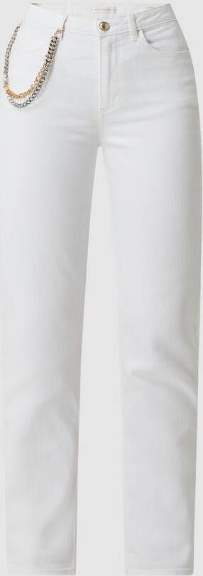Guess High-Waisted Slim Fit Cropped Jeans met Kettingdetail White Dames