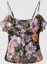 Guess Bloemen V-hals Slim Top Multicolor Dames - Thumbnail 1