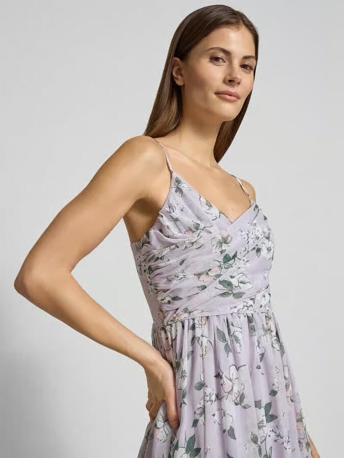 GUIDO MARIA KRETSCHMER WOMAN avondjurk met florale all-over print model 'Kate' GMK for Bridgerton