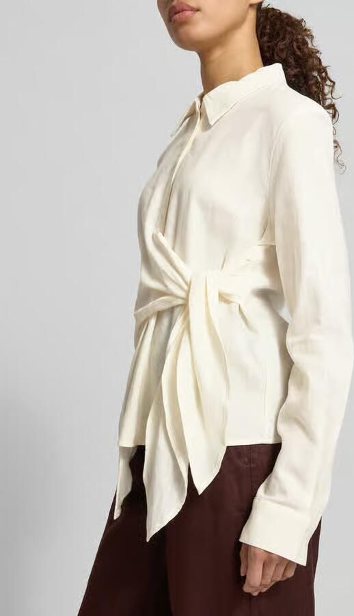 GUIDO MARIA KRETSCHMER WOMAN Blouse van mix van linnen en viscose met knoopdetail