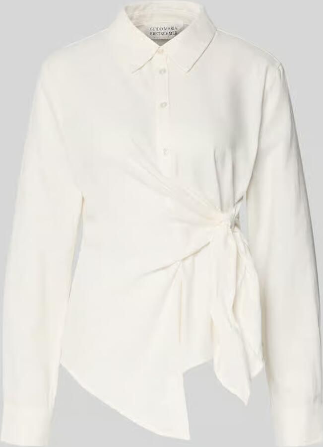 GUIDO MARIA KRETSCHMER WOMAN Blouse van mix van linnen en viscose met knoopdetail - Foto 2