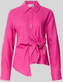 GUIDO MARIA KRETSCHMER WOMAN Blouse van mix van linnen en viscose met knoopdetail model 'Mathilda'
