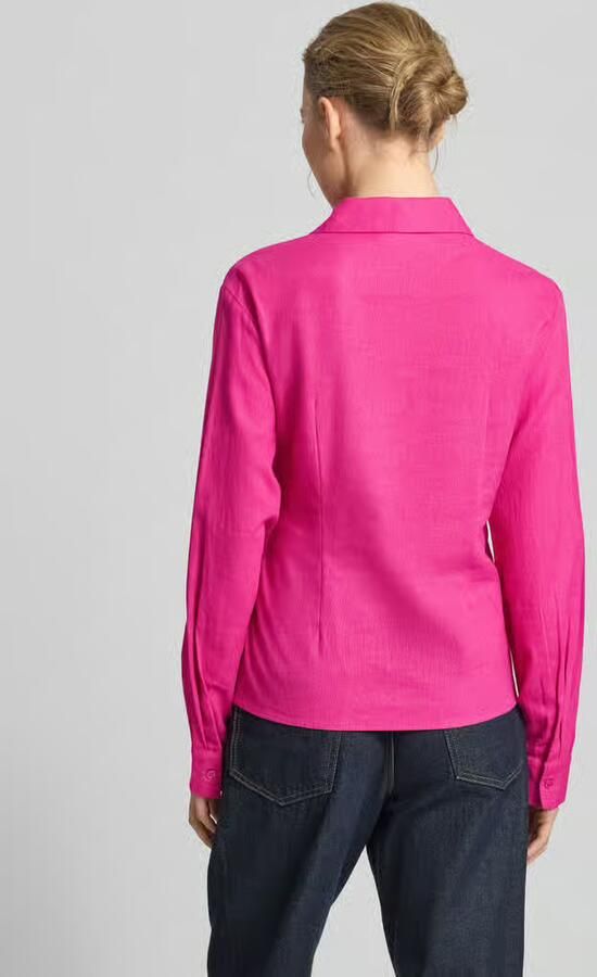 GUIDO MARIA KRETSCHMER WOMAN Blouse van mix van linnen en viscose met knoopdetail model 'Mathilda'