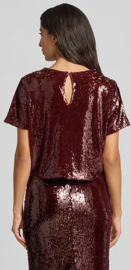 GUIDO MARIA KRETSCHMER WOMAN Kort blouseshirt met all-over pailletten model 'Diana'