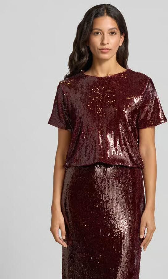 GUIDO MARIA KRETSCHMER WOMAN Kort blouseshirt met all-over pailletten model 'Diana' - Foto 2
