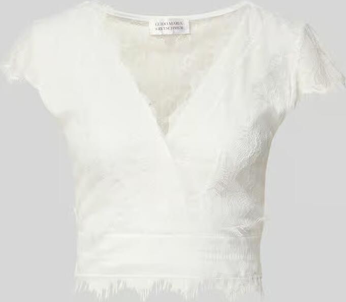 GUIDO MARIA KRETSCHMER WOMAN Kort shirt met kant met V-hals model 'Esma' - Foto 2