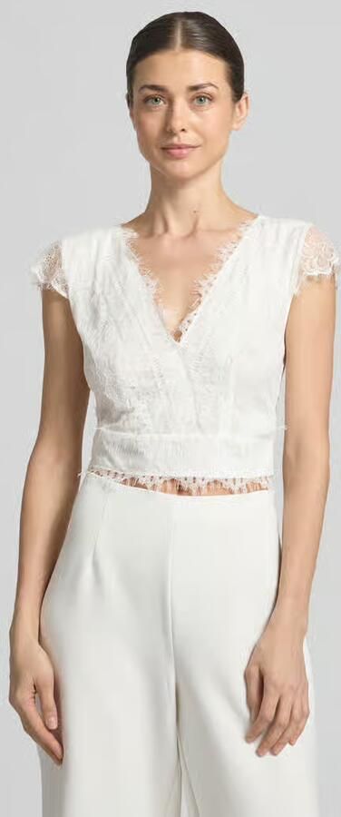 GUIDO MARIA KRETSCHMER WOMAN Kort shirt met kant met V-hals model 'Esma' - Foto 4