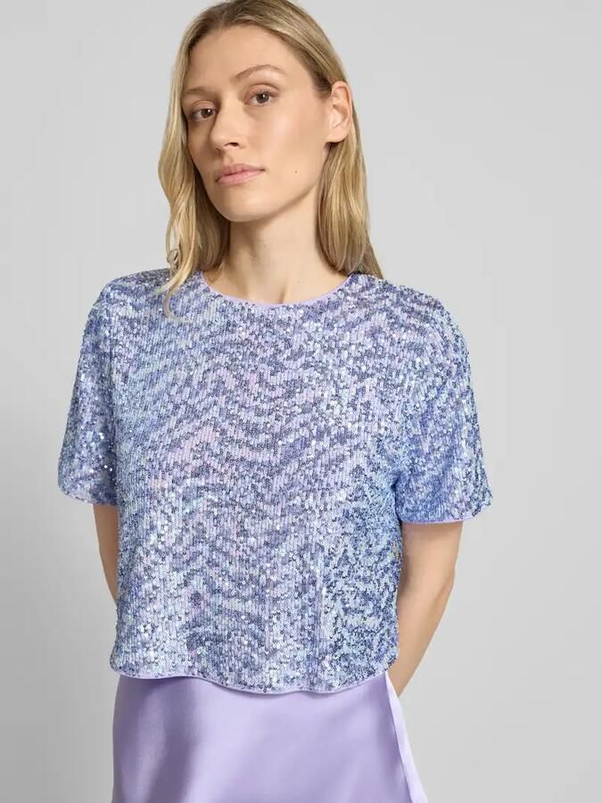 GUIDO MARIA KRETSCHMER WOMAN Kort T-shirt met pailletten model 'Dine'
