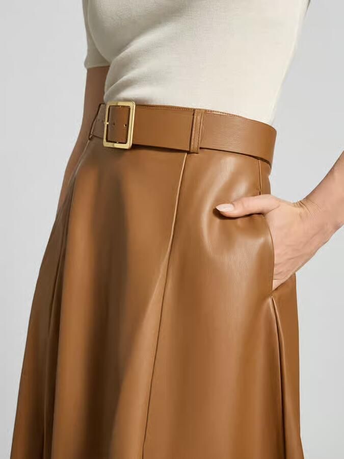 GUIDO MARIA KRETSCHMER WOMAN Midirok in leerlook met riem model 'SALLY'