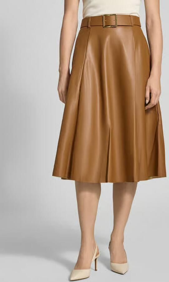 GUIDO MARIA KRETSCHMER WOMAN Midirok in leerlook met riem model 'SALLY' - Foto 3