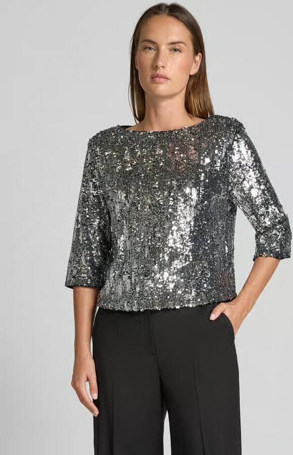 GUIDO MARIA KRETSCHMER WOMAN Regular fit blouse met all-over pailletten model 'Asya' - Foto 2