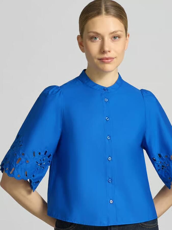 GUIDO MARIA KRETSCHMER WOMAN regular fit blouse met opengewerkte borduursels model 'Marika'