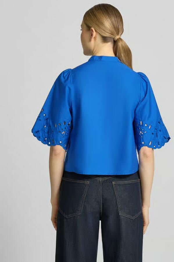 GUIDO MARIA KRETSCHMER WOMAN regular fit blouse met opengewerkte borduursels model 'Marika'
