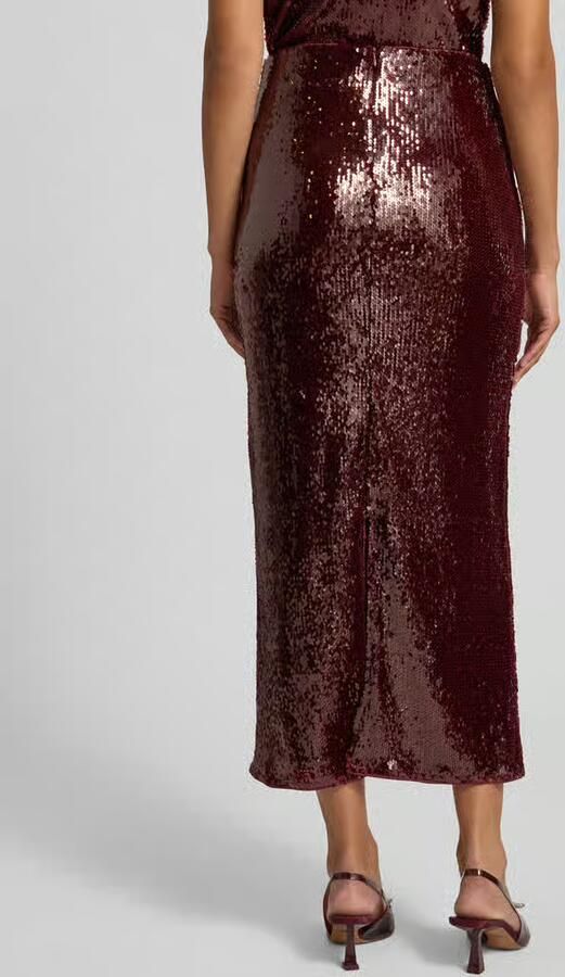 GUIDO MARIA KRETSCHMER WOMAN Regular fit midirok met all-over pailletten model 'Diana'