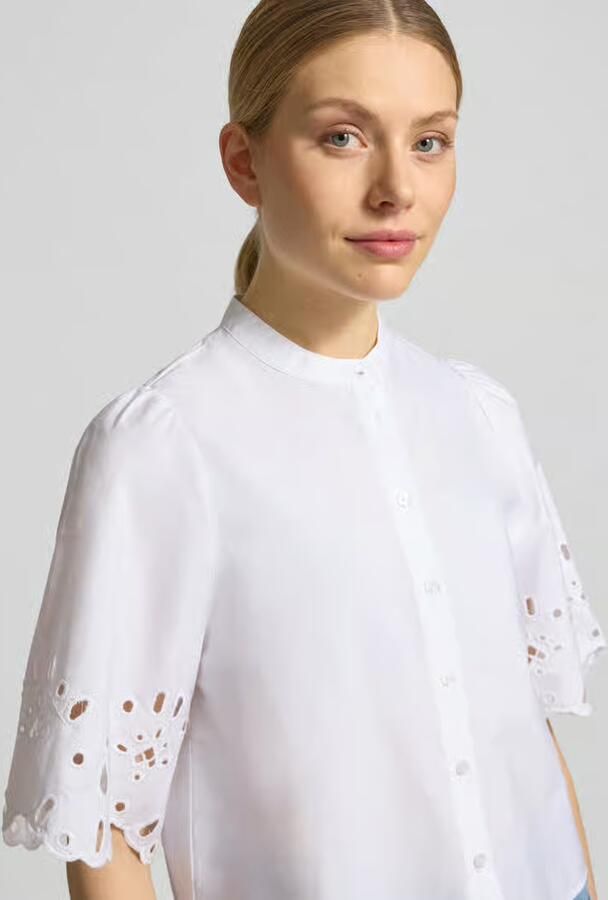 GUIDO MARIA KRETSCHMER WOMAN relaxed fit blouse met ajourwerk model 'Marika'
